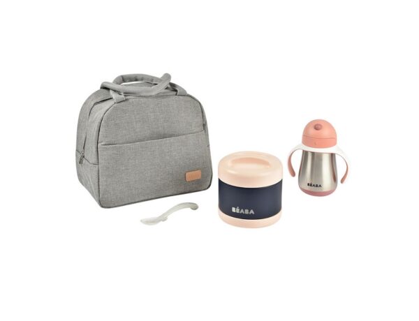 Beaba-On-The-Go-Mealtime-komplekt-Old-Pink