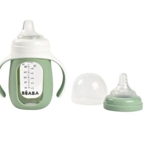 Beaba-klaasist-harjutustass-Sage-Green-2in12