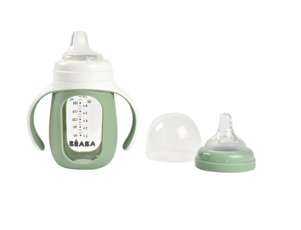 Beaba-klaasist-harjutustass-Sage-Green-2in12