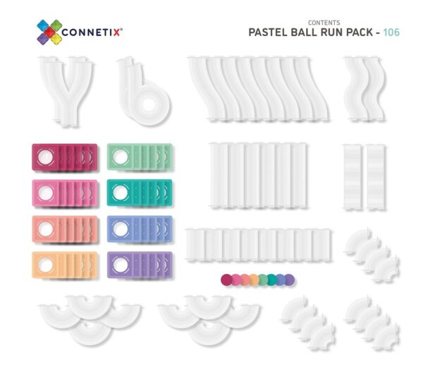 Connetix-magnetklotsid-106-tk-Pastel-Ball-Run-osad