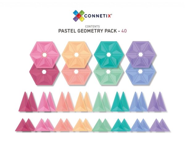 Connetix-magnetklotsid-40-tk-Pastel-Geometry-Pack-osad