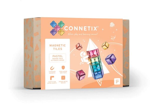 Connetix-magnetklotsid-40tk-Pastel-Square