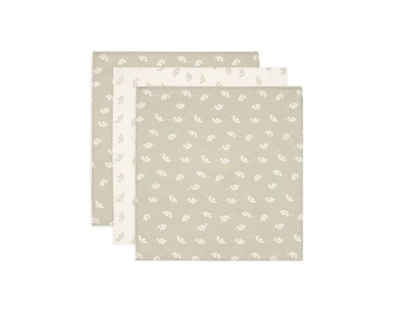 Jollein-muslinlinad-Twig-Olive-Green-3tk-70x70cm