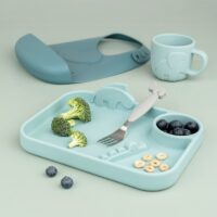Peekaboo-silikoonist-taldrik-Deer-friends-Blue