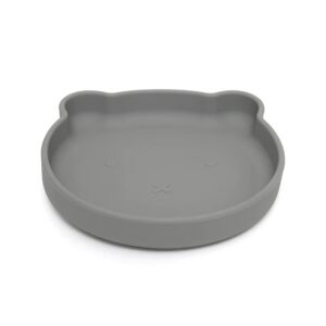 Petit-Monkey-silikoonist-taldrik-iminapaga-Pewter-Green