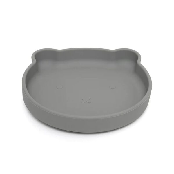 Petit-Monkey-silikoonist-taldrik-iminapaga-Pewter-Green