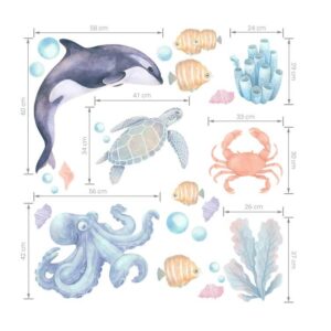 Seinakleebis-lastetuppa-Ocean-Animals-II1