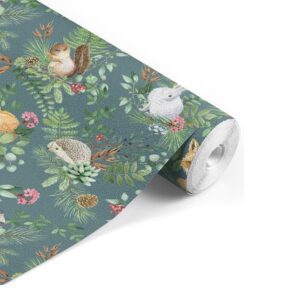 tapeet-woodland-green-pastelowe-love