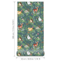 woodland-wallpaper--wallpaper-with-forest-animals--childrens-wallpaper--pastelowe-love-wallpaper