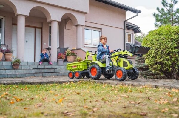 FALK-haagisega-traktor-lastele-koos-ekskavaatorkopaga-roheline1