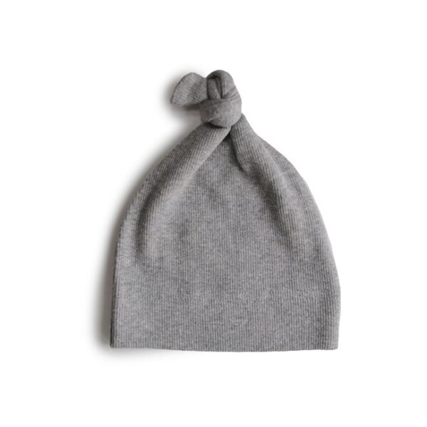 Mushie-beebimüts-sõlmega-0-3-kuud-Grey-Melange