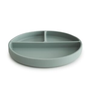 Mushie-silikoonist-taldrik-iminapaga-Cambridge-Blue
