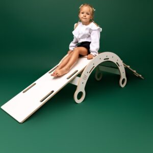 Meowbaby puidust montessori kaarkiik Dream Rocker, White Wood - Image 2