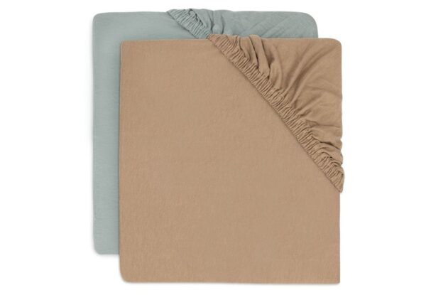 Jollein-beebi-voodilina-kummiga-Sea-Green-Biscuit-60x120cm-2tk