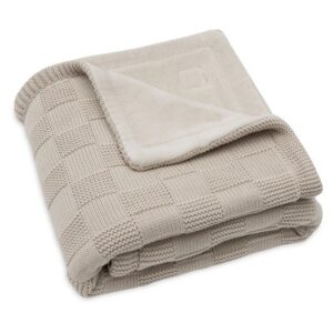 Jollein-kootud-beebitekk-fliisiga-75x100cm-Box-Knit-Warm-Sand