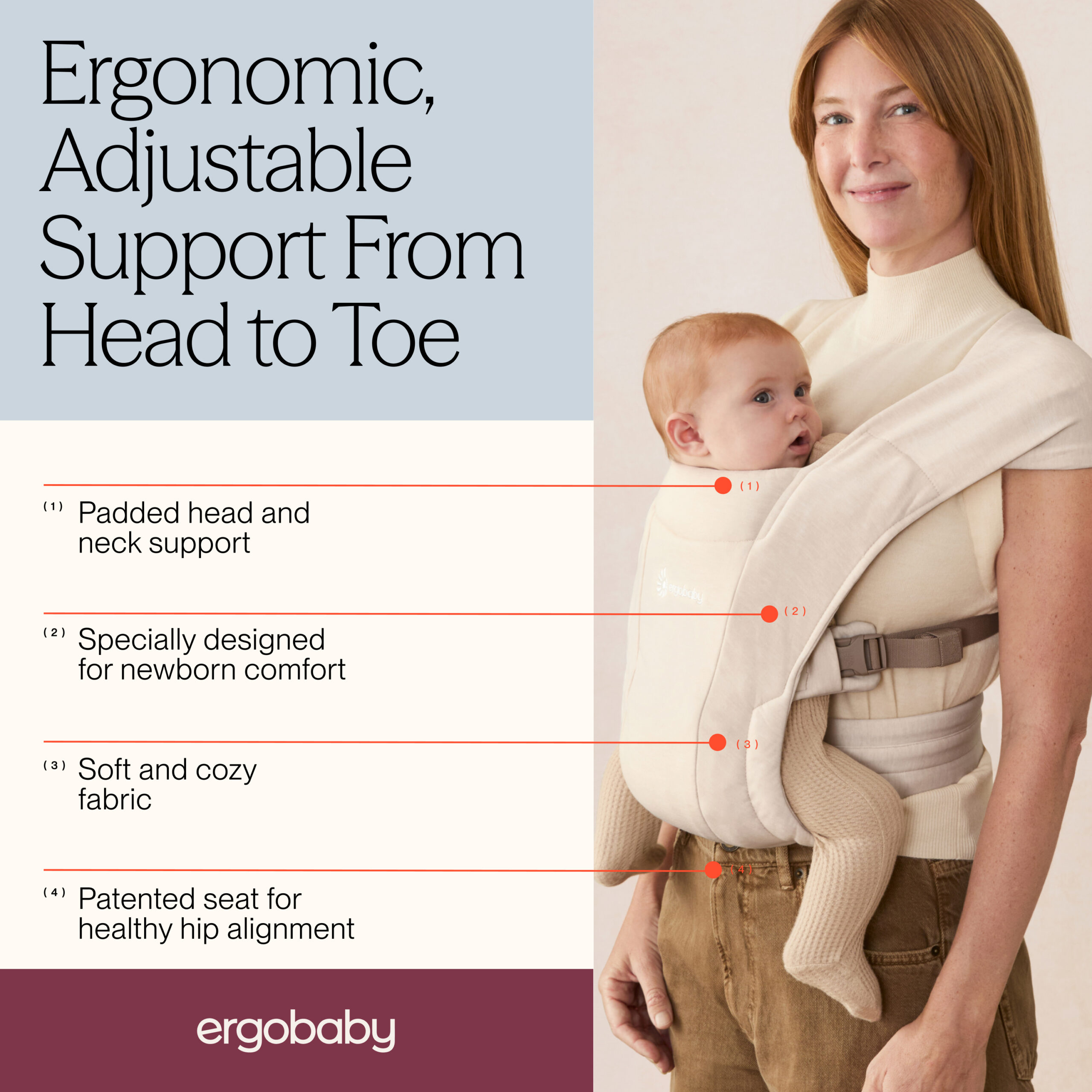 Ergobaby vastsündinu kandekott Embrace Soft Olive - Image 6