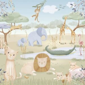 Little-Dutch-fototapeet-Safari-Friends-300×280cm